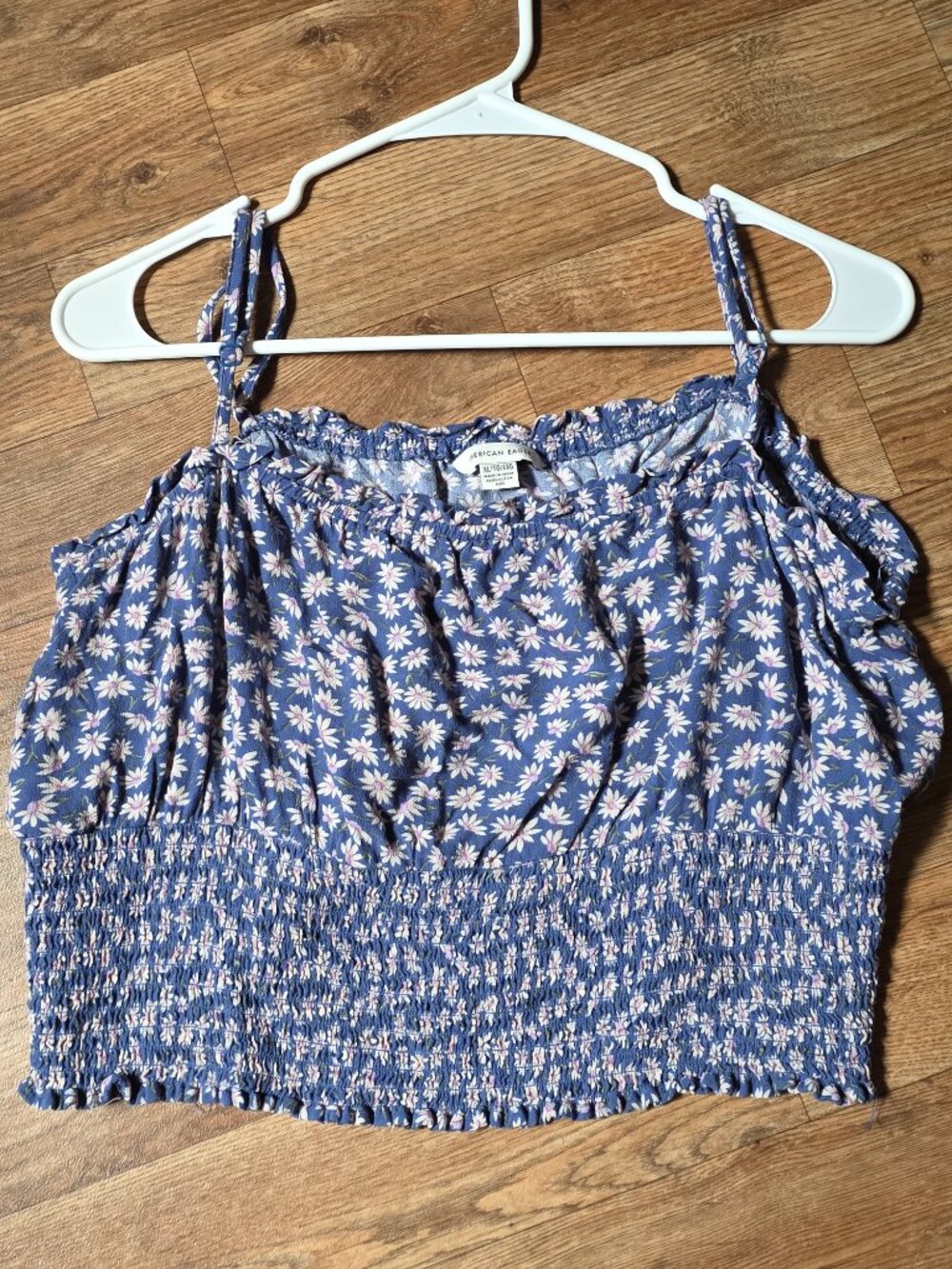 American Eagle Daisy Smocked Crop Top — Size XL - Picture 4 of 4